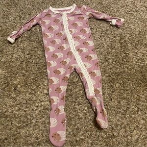 Dino Hatch  - Kickee Pants ruffled zip footie